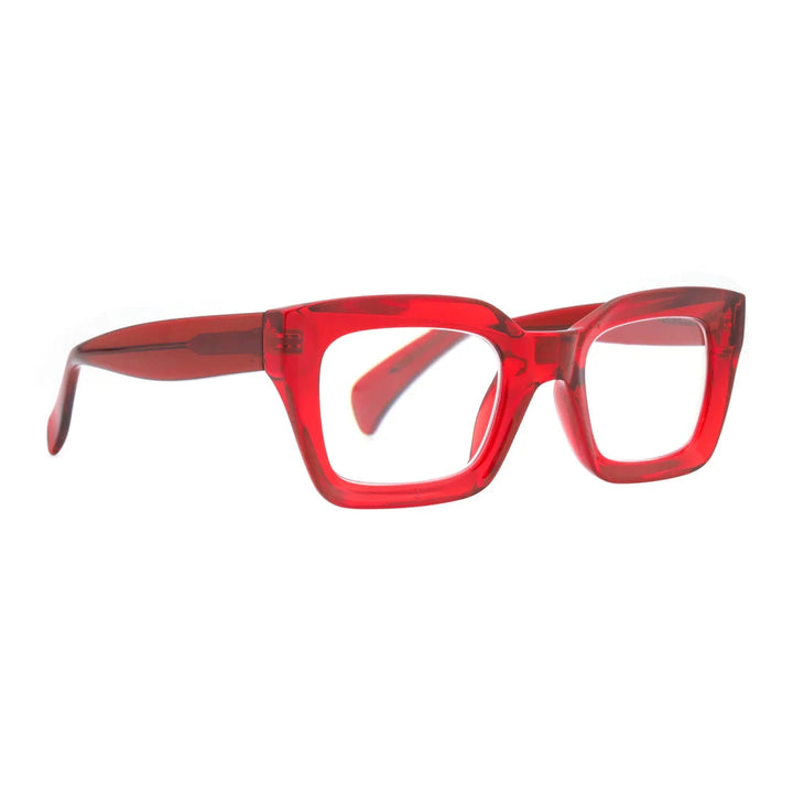 Sophie Readers - Transparent Red Reading Glasses Ryan Simkhai 
