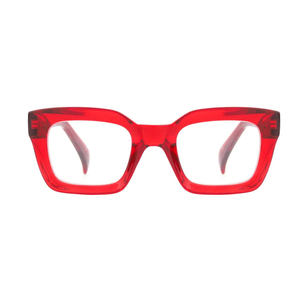 Sophie Readers - Transparent Red Reading Glasses Ryan Simkhai 