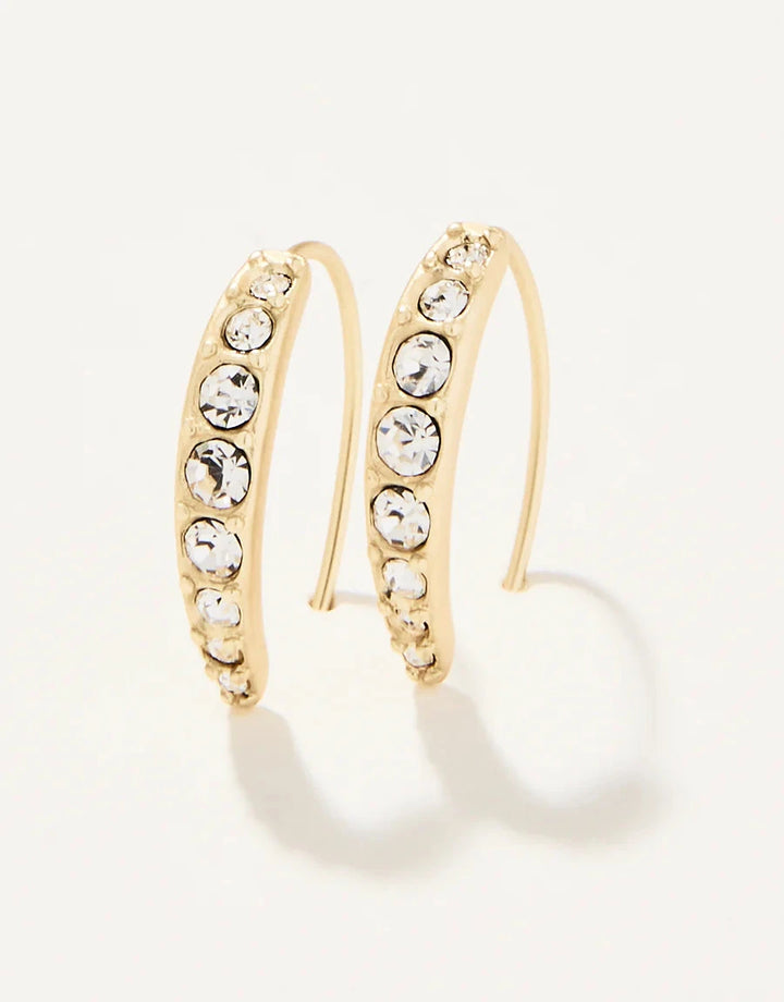 Sparkle Arc Hoop Earrings - Crystal Womens Earrings Spartina 