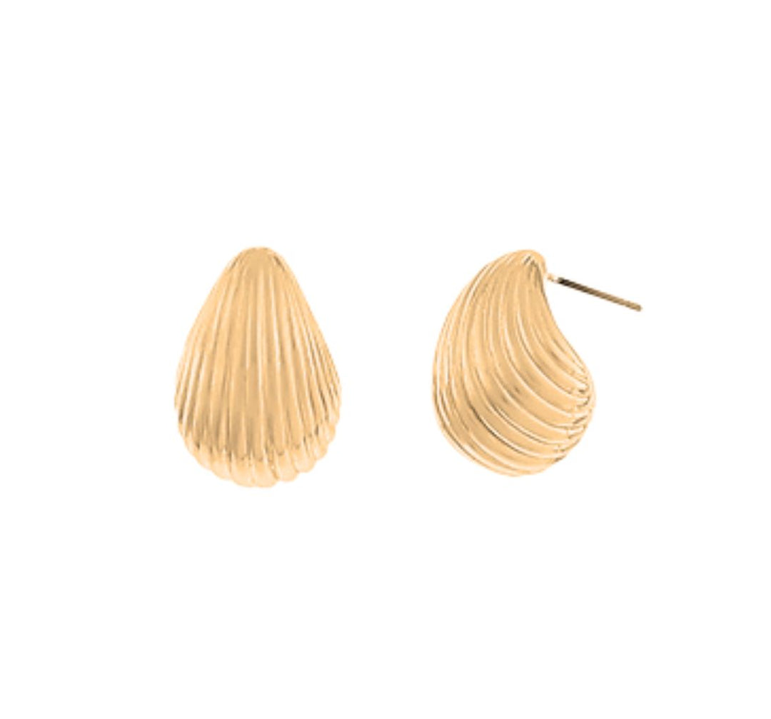 Spiral Textured Dome Earrings Womens Earrings Golden Stella Gold 