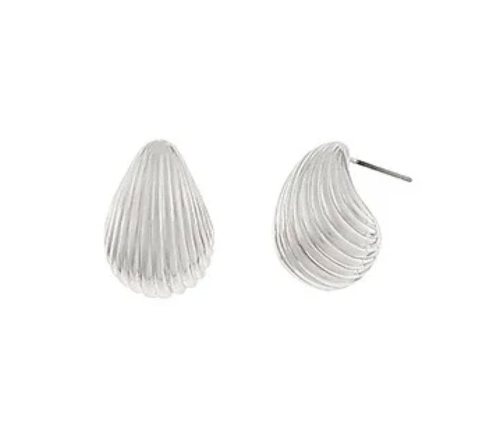 Spiral Textured Dome Earrings Womens Earrings Golden Stella Silver 