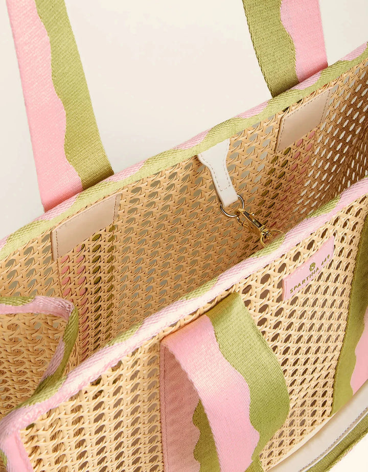 Splash Cane Large Trim Tote - Castillo Tropical Tote Spartina 
