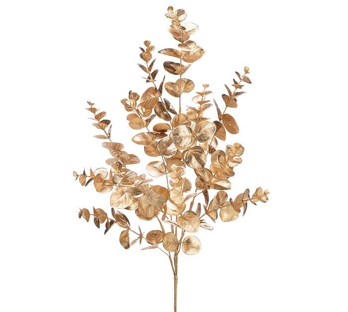 Spray Round Eucalyptus Leaves Gold Christmas Decor Burton and Burton 