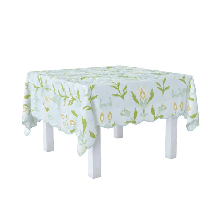 Square Game Tablecloth - Petal Garden Aqua Tablecloth Laura Park Design 