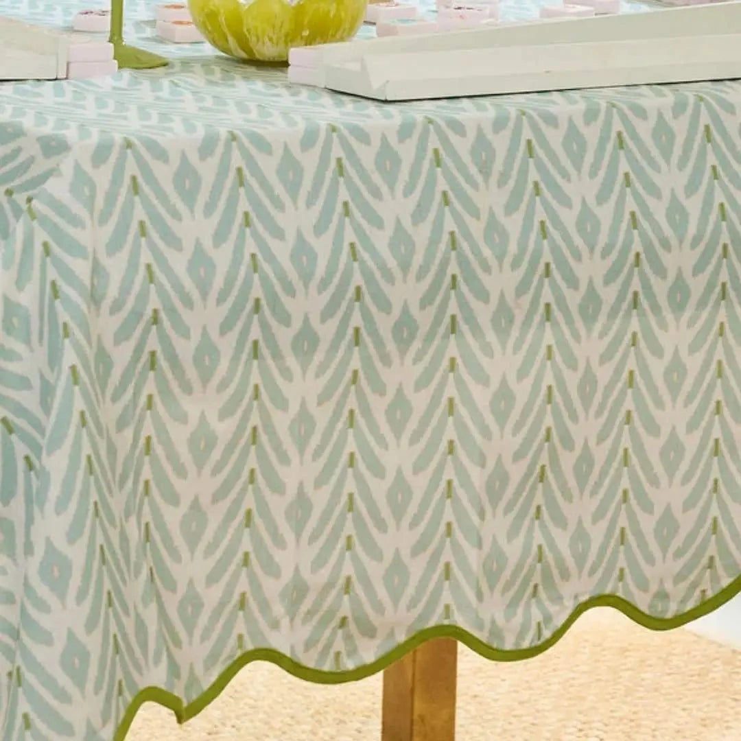 Square Game Tablecloth - Petite Frond Blue Tablecloth Laura Park Design 