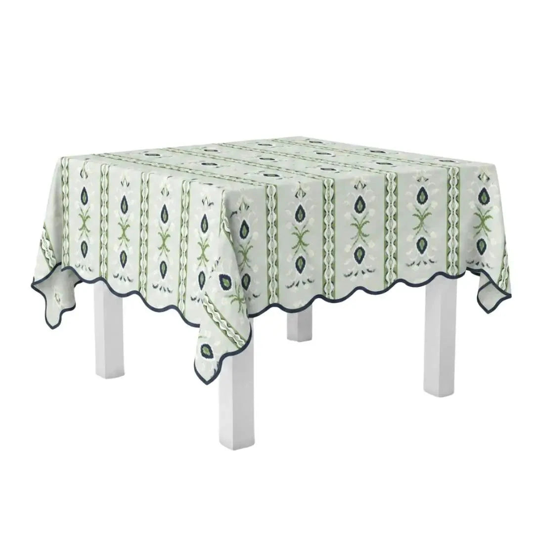 Square Game Tablecloth - Rosemary Stripe Lagoon Tablecloth Laura Park Design 