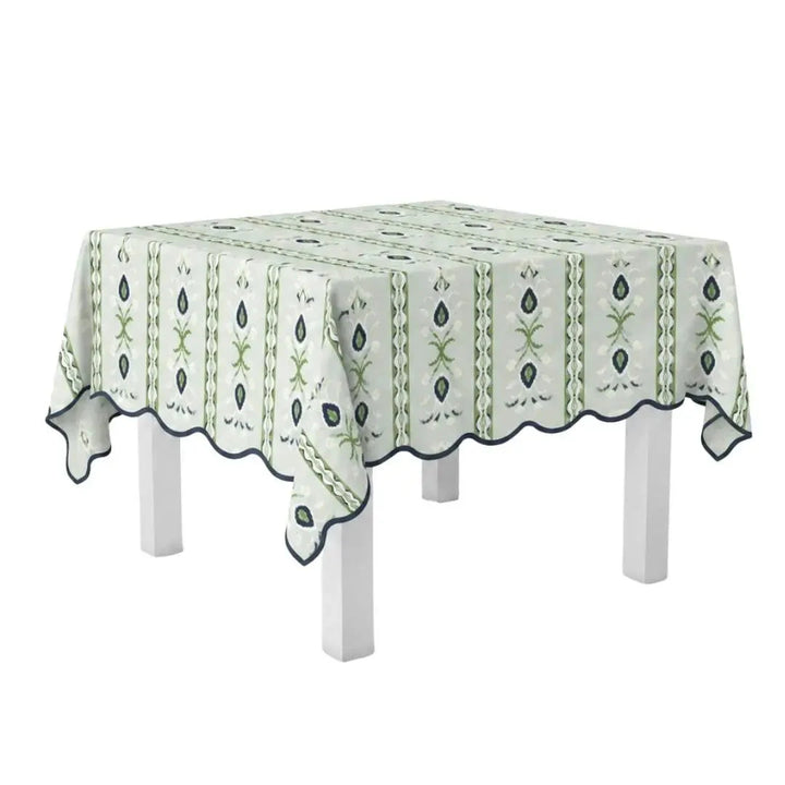 Square Game Tablecloth - Rosemary Stripe Lagoon Tablecloth Laura Park Design 