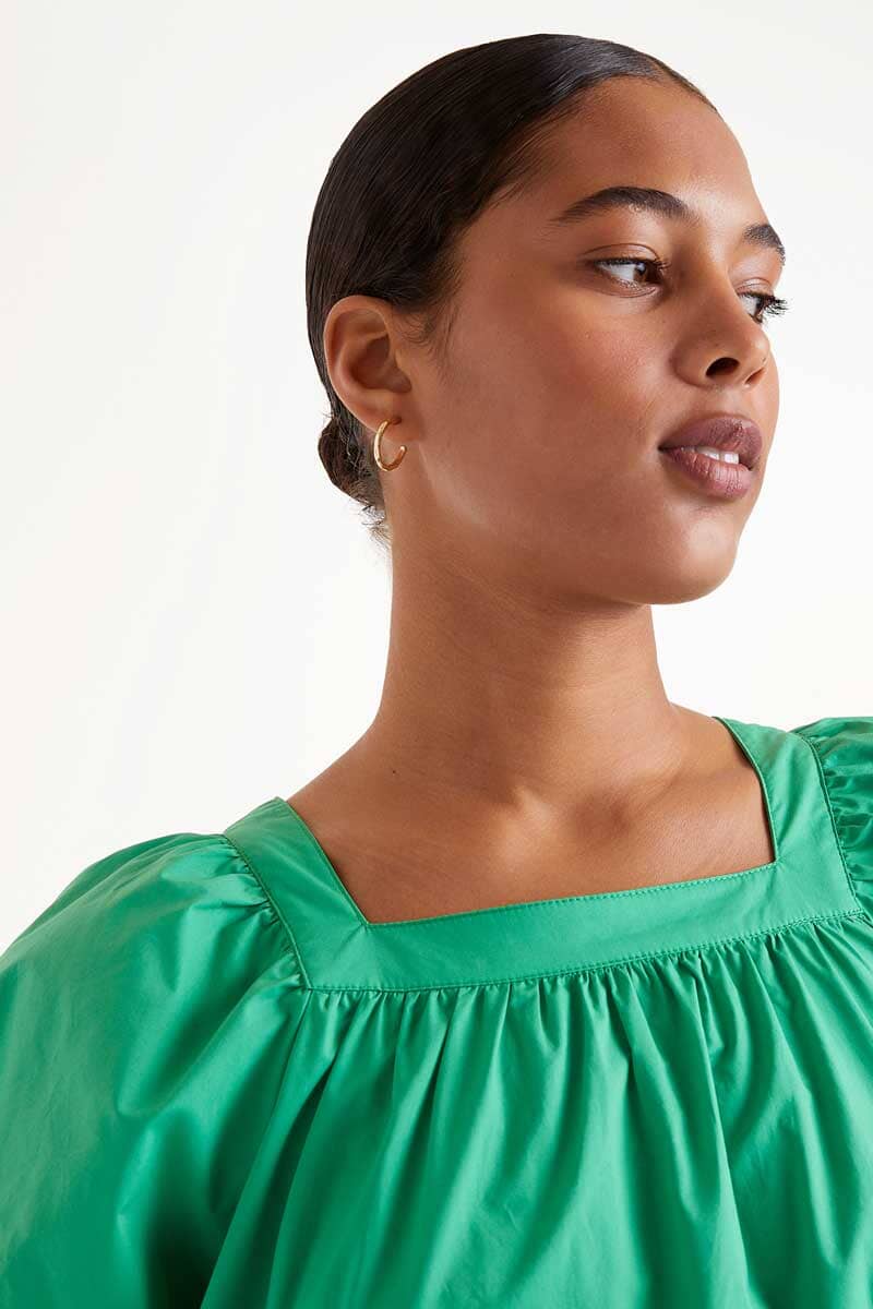 Square Neck Green Maxi Dress Womens Dress Compania Fantastica 