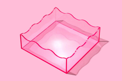 Square Wavy Tray - Light Pink Decorative Tray Taylor Elliott Designs 