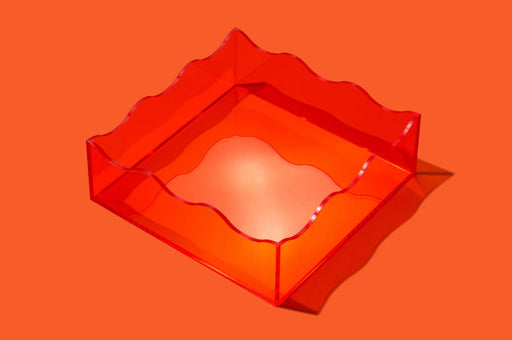 Square Wavy Tray - Orange Decorative Tray Taylor Elliott Designs 