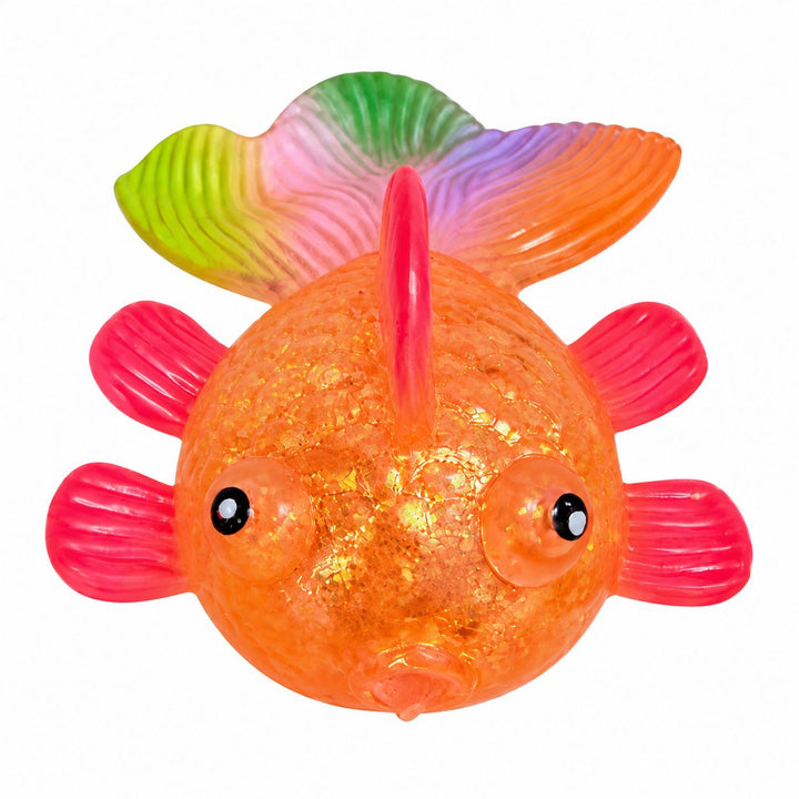 Squishy Glitter Fish Toy Activity Toy Two's Company Orange 