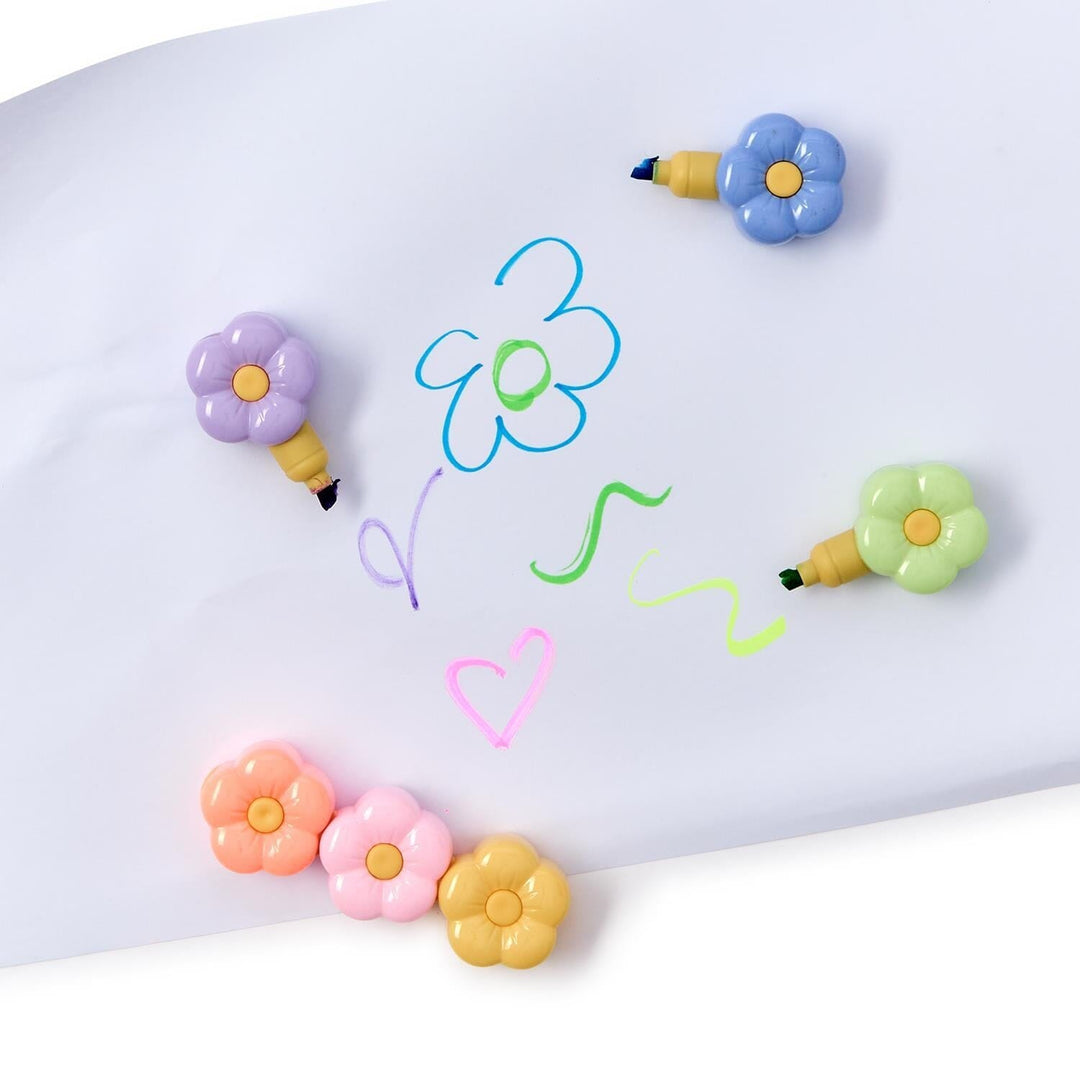 Stackable Flower Highlighters Coloring Supplies Two's Company 