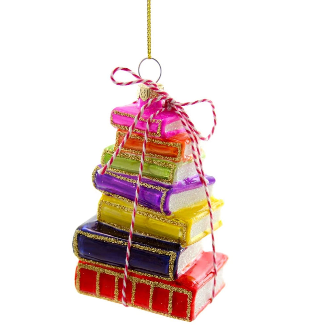 Stacked Bright Books Ornament Christmas Ornament Cody Foster 