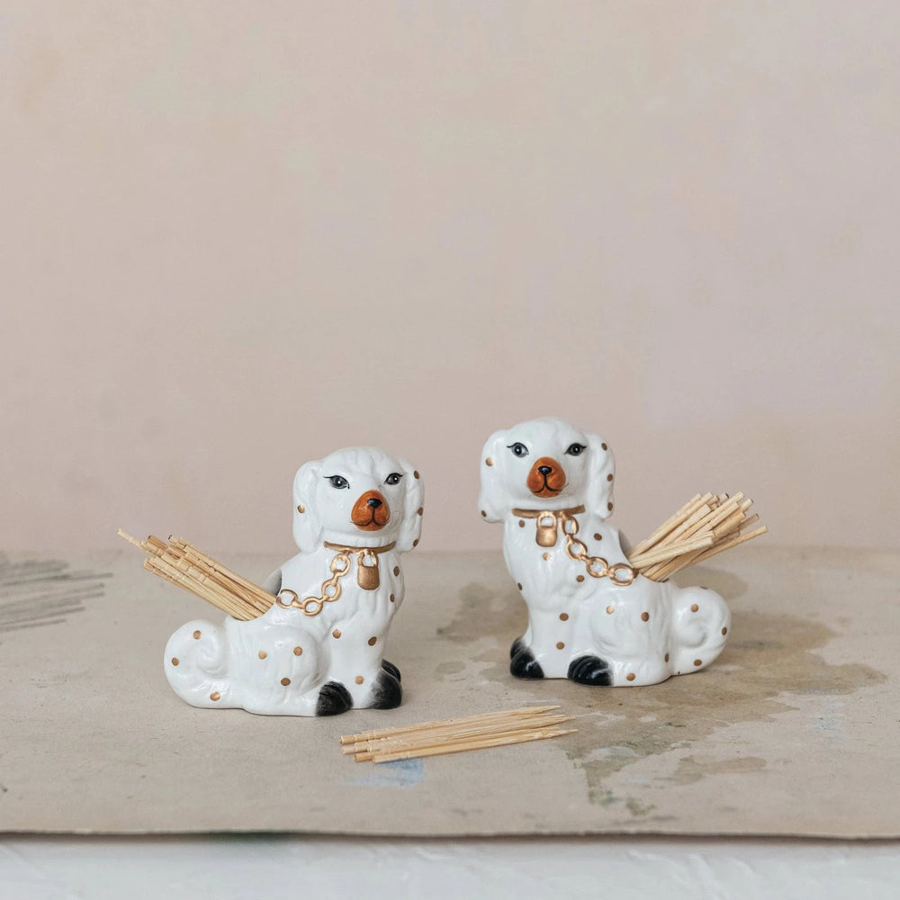 Staffordshire Dog Shaped Toothpick Holder Set Toothpicks Creative Co-Op 