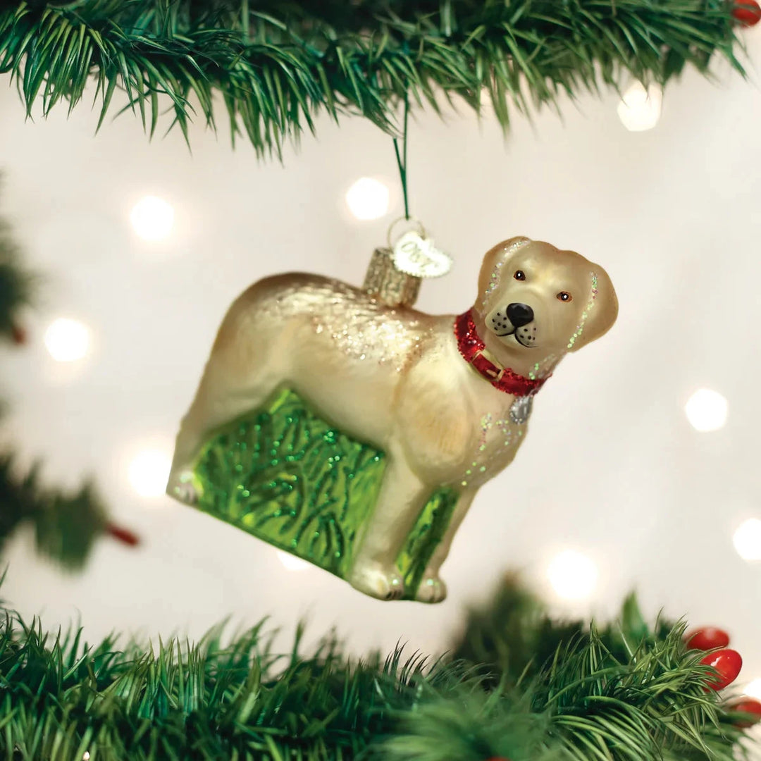 Standing Yellow Lab Ornament Christmas Ornament Old World Christmas 