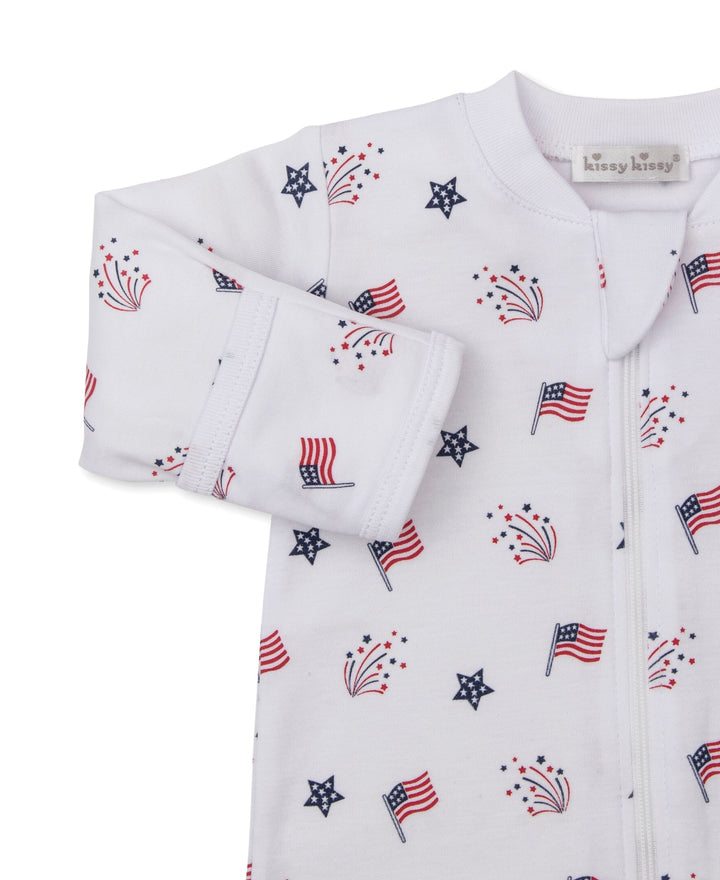 Star-Spangled Freedom Zip Footie Boy Footie Kissy Kissy 