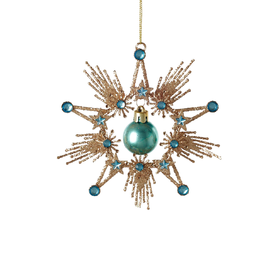 Starburst Dangle Ball Ornament Christmas Ornament 180 Degrees Blue 