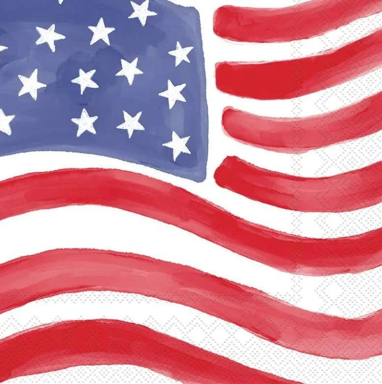 Stars & Stripes Stamp Lunch Napkins Guest Towels Boston International 