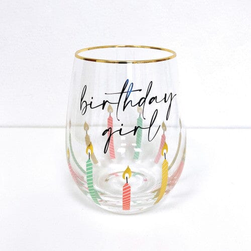 Stemless Wine Glass - Birthday Girl Multi Stemless Wine Glass 8 Oak Lane 