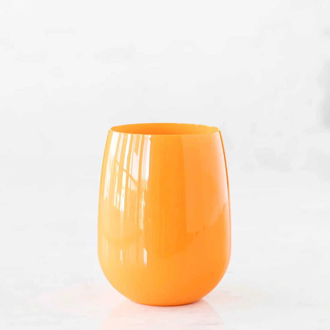 Stemless Wine SymGlass Stemless Wine Glass Hester and Cook Orange 