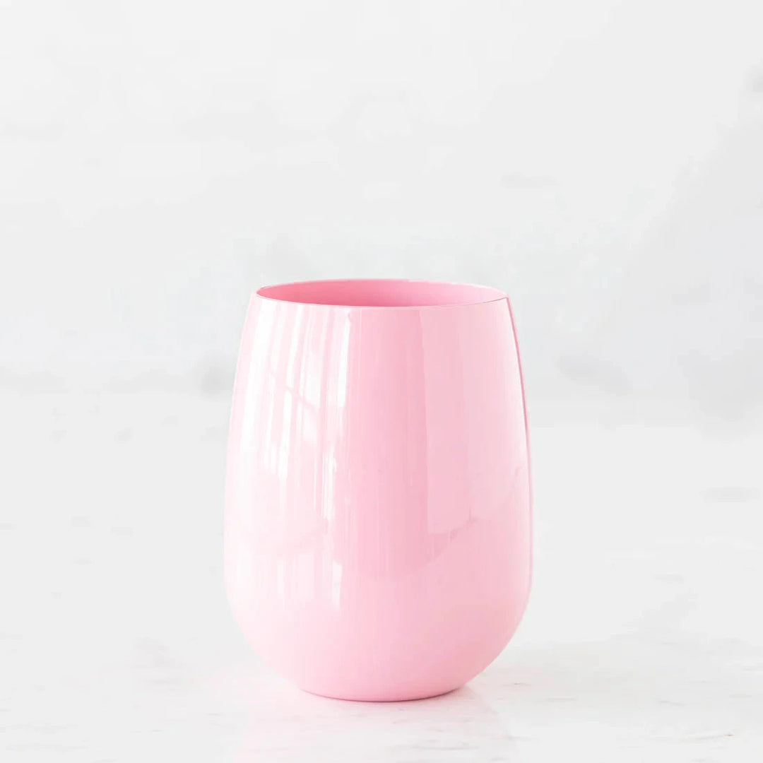 Stemless Wine SymGlass Stemless Wine Glass Hester and Cook Pink 