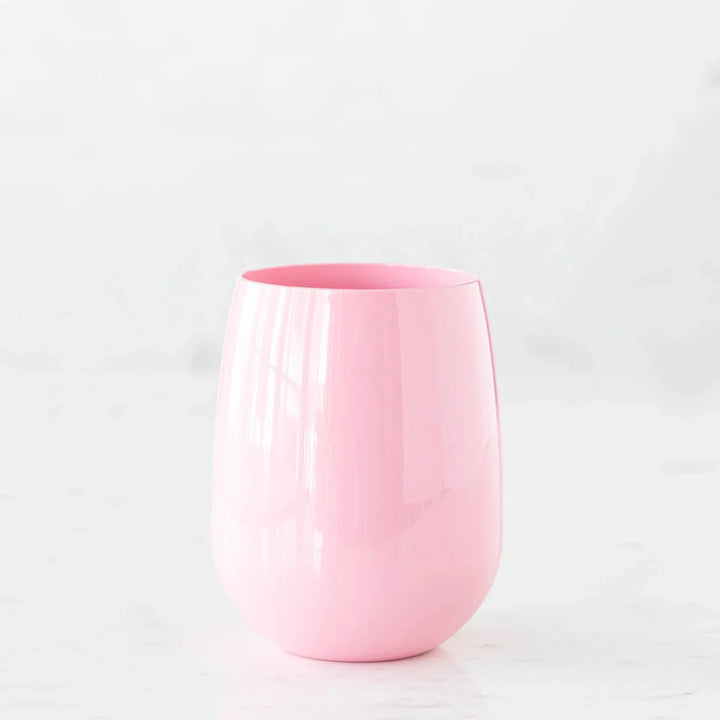 Stemless Wine SymGlass Stemless Wine Glass Hester and Cook Pink 