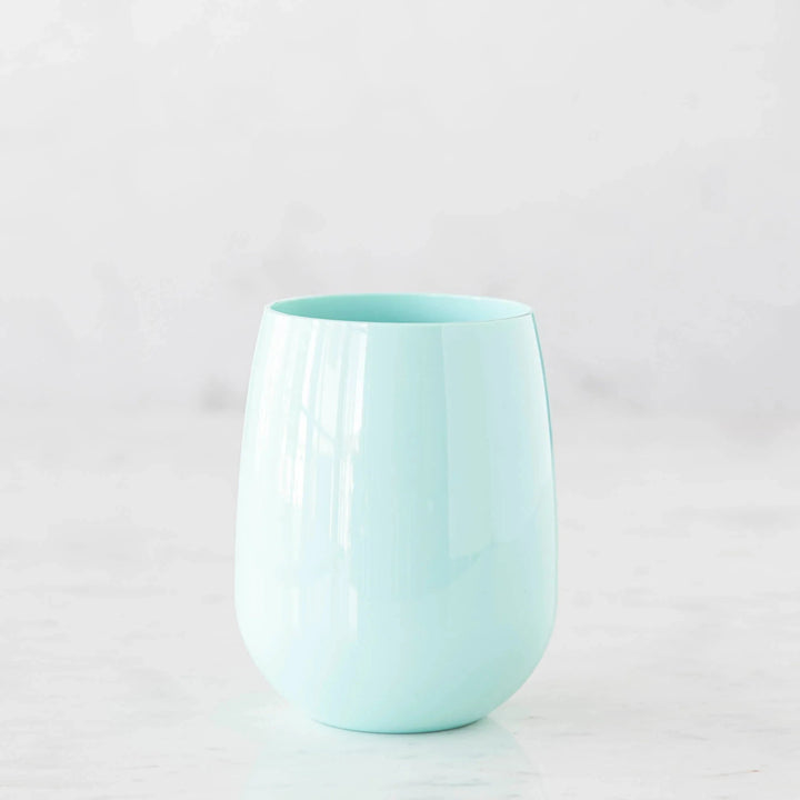 Stemless Wine SymGlass Stemless Wine Glass Hester and Cook Seafoam 
