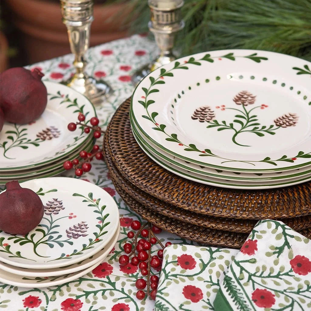 Stephanie Red And Green Napkins - Set of 4 Dinner Napkins Pomegranate 