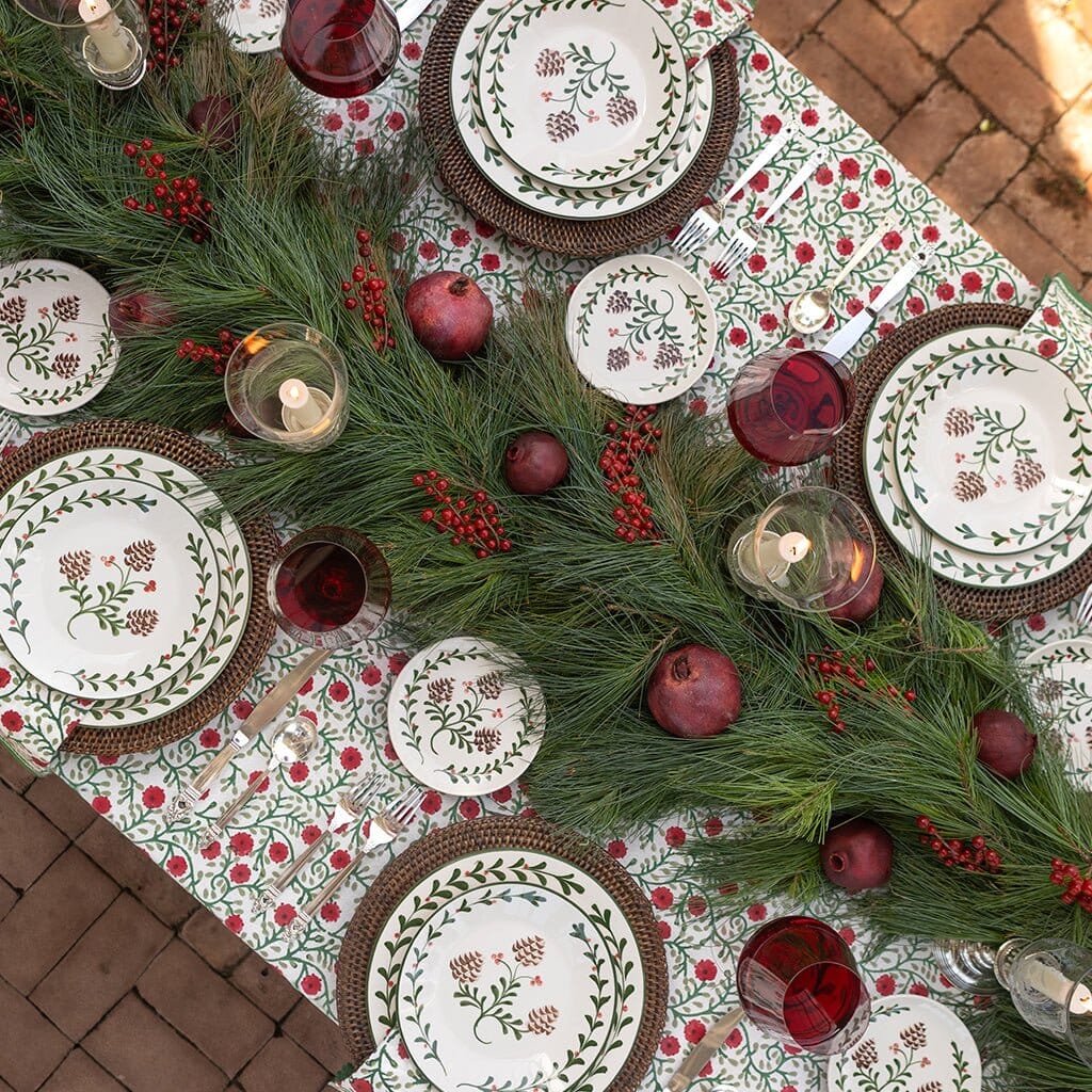 Stephanie Red And Green Tablecloth - 60x120 Tablecloth Pomegranate 