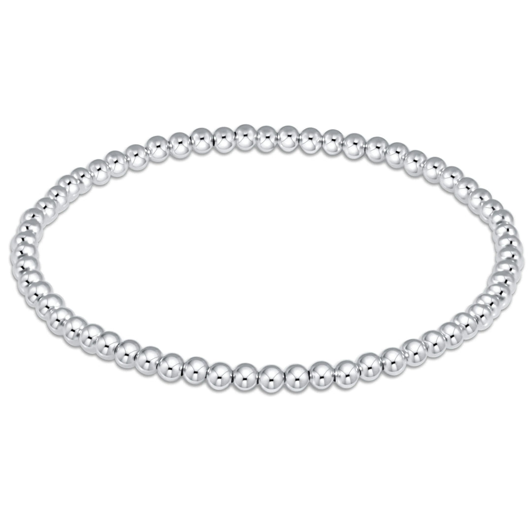 Sterling Silver - Classic Bead Bracelets - Various Sizes Womens Bracelet ENewton 3mm 