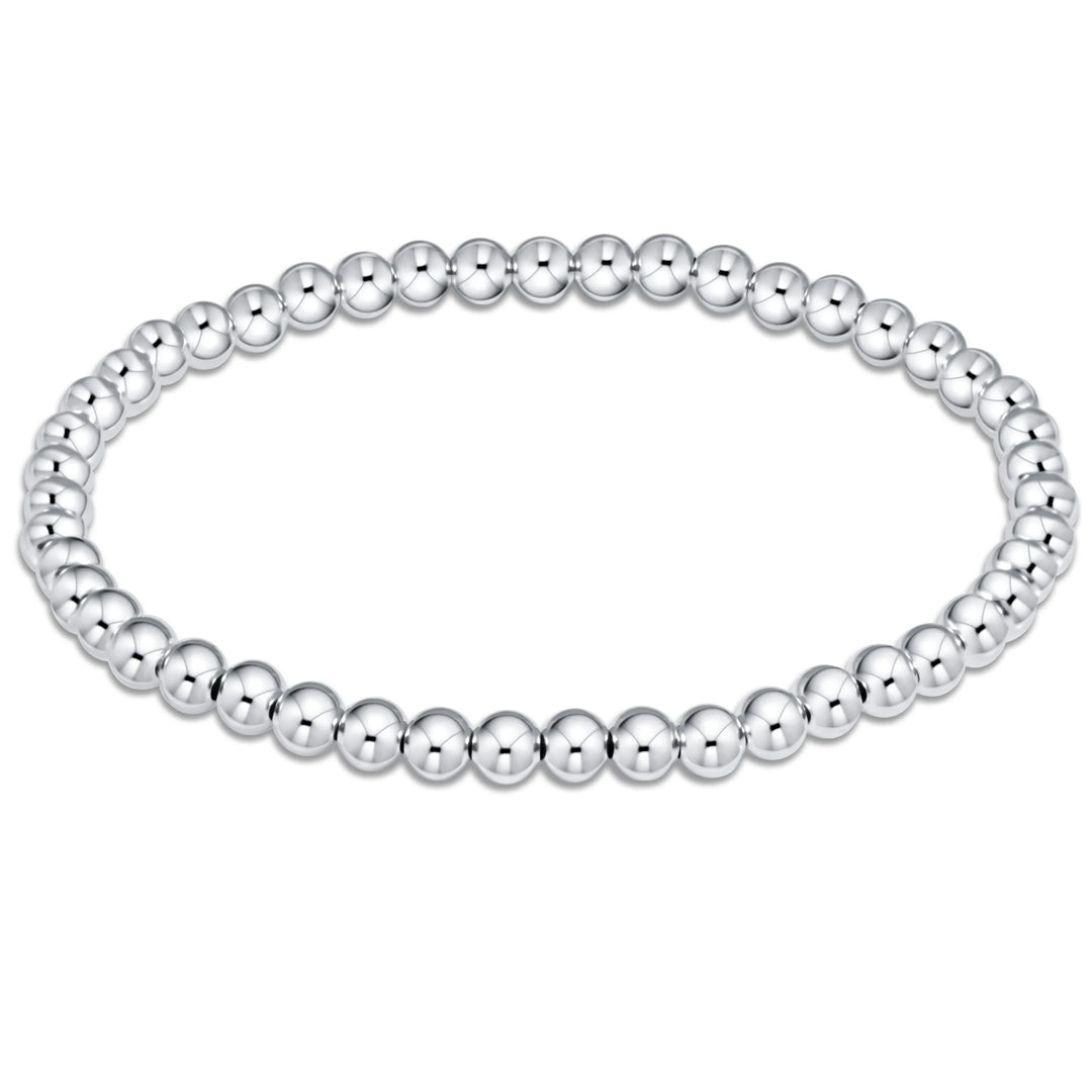 Sterling Silver - Classic Bead Bracelets - Various Sizes Womens Bracelet ENewton 4mm 
