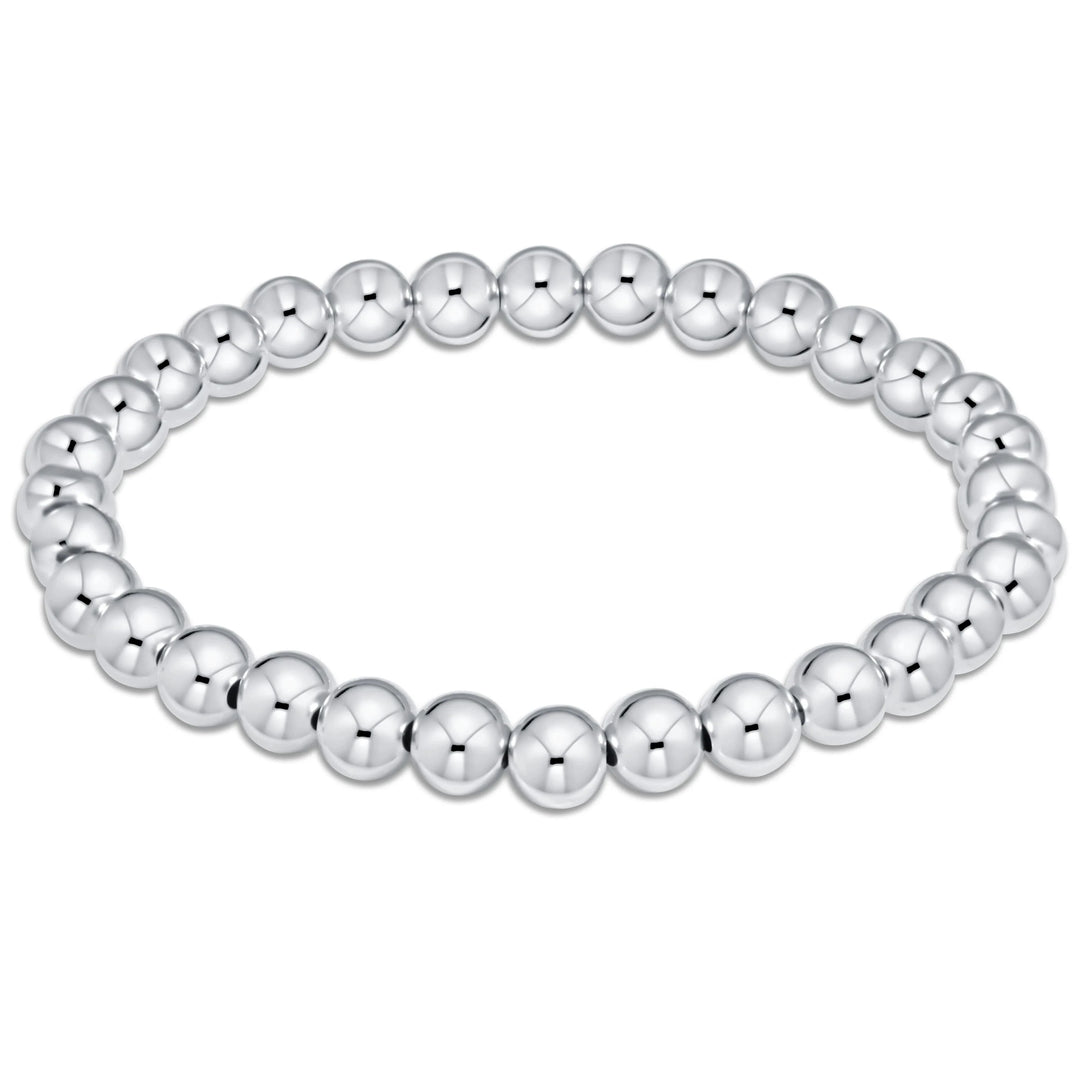 Sterling Silver - Classic Bead Bracelets - Various Sizes Womens Bracelet ENewton 6mm 