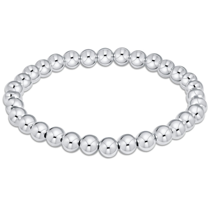 Sterling Silver - Classic Bead Bracelets - Various Sizes Womens Bracelet ENewton 6mm 