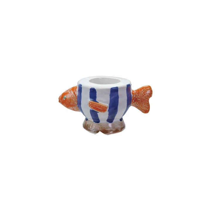 Stoneware Fish Tealight or Taper Holders Candle Holders Creative Co-Op 