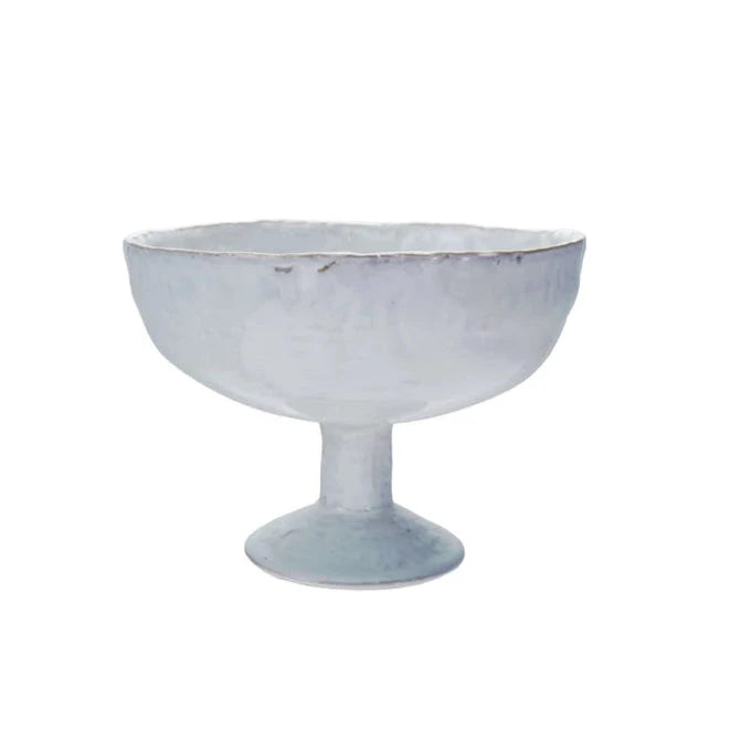 Stoneware Footed Bowl with Reactive Crackle Glaze Bowl Creative Co-Op - Bloomingville 