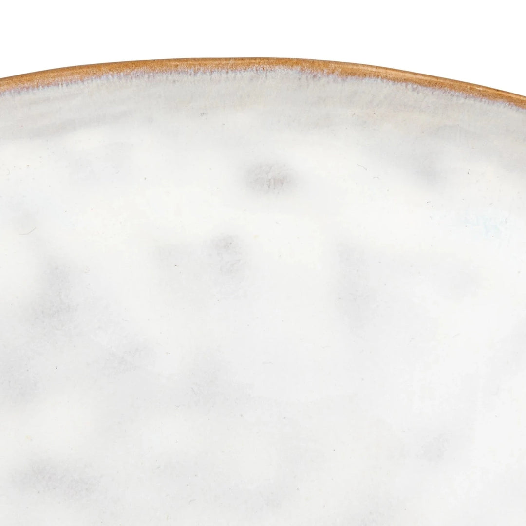Stoneware Footed Pedestal with Acacia Wood Base Cheese Board Creative Co-Op - Bloomingville 