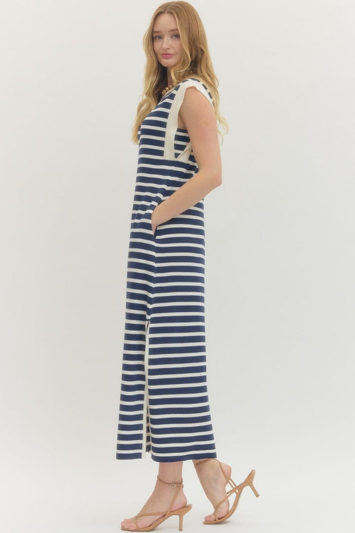 Straighten Up Knit Maxi - Navy Womens Dress Entro 