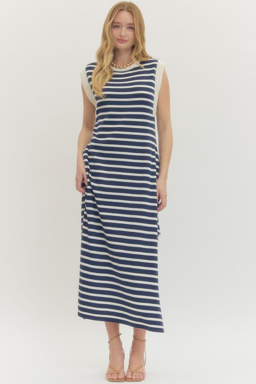 Straighten Up Knit Maxi - Navy Womens Dress Entro 