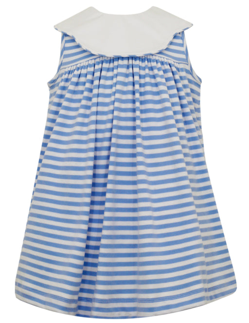 Striped Blue Knit Dress Girl Dress Claire and Charlie 