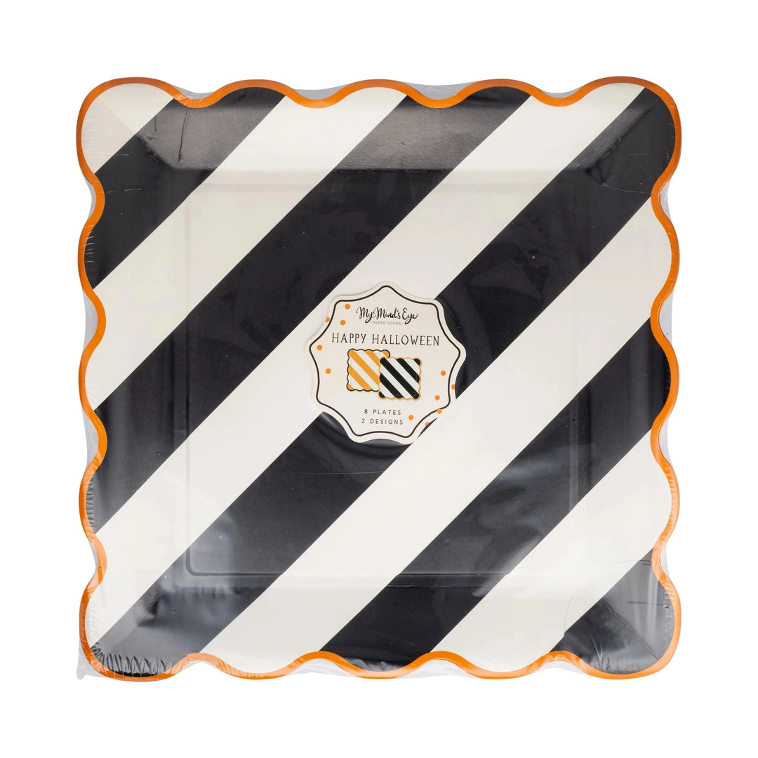 Striped Halloween 10" Paper Plate Sets Paper Plates My Mind's Eye 