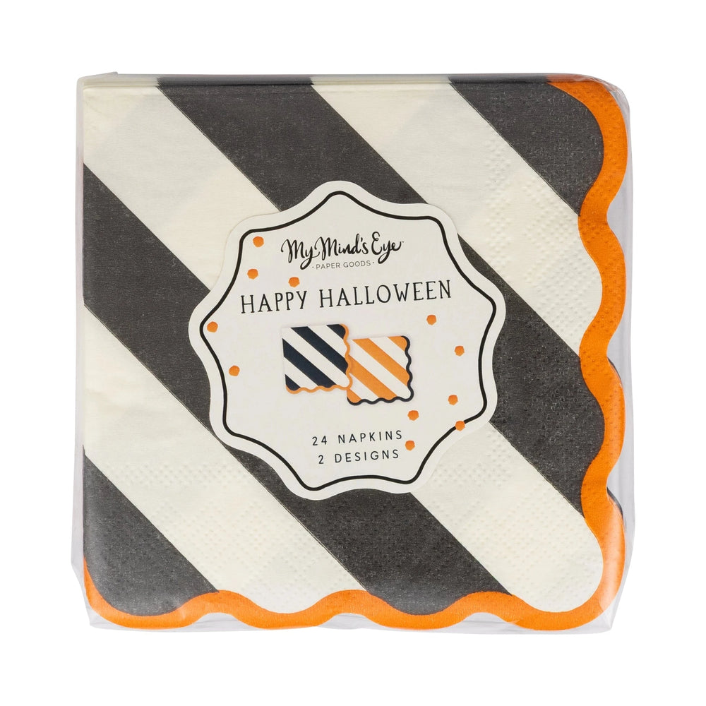 Striped Halloween Cocktail Napkin Set Guest Towels My Mind's Eye 