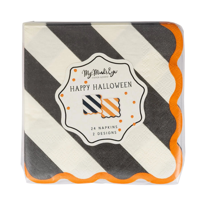 Striped Halloween Cocktail Napkin Set Guest Towels My Mind's Eye 