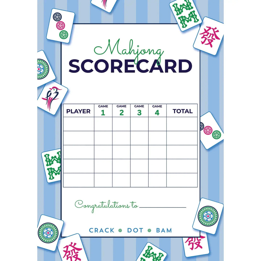 Striped Mahjong Scorecard Notepad Notebooks & Notepads WH Hostess 