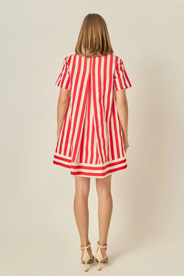 Striped Mini Shirt Dress Womens Dress English Factory 