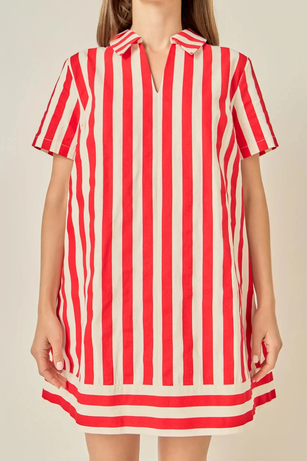 Striped Mini Shirt Dress Womens Dress English Factory 