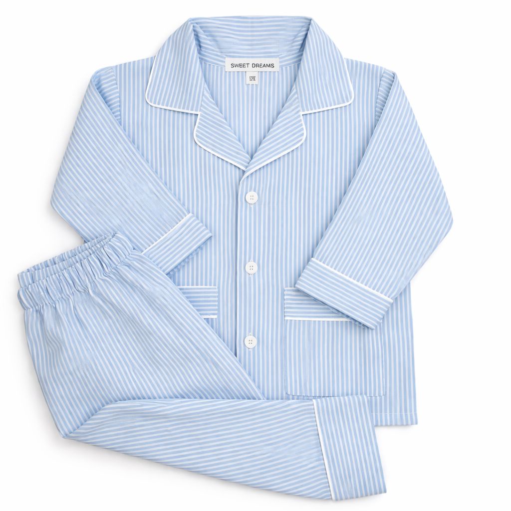 Striped Pajamas - Blue Boy Pajamas Sweet Dreams 