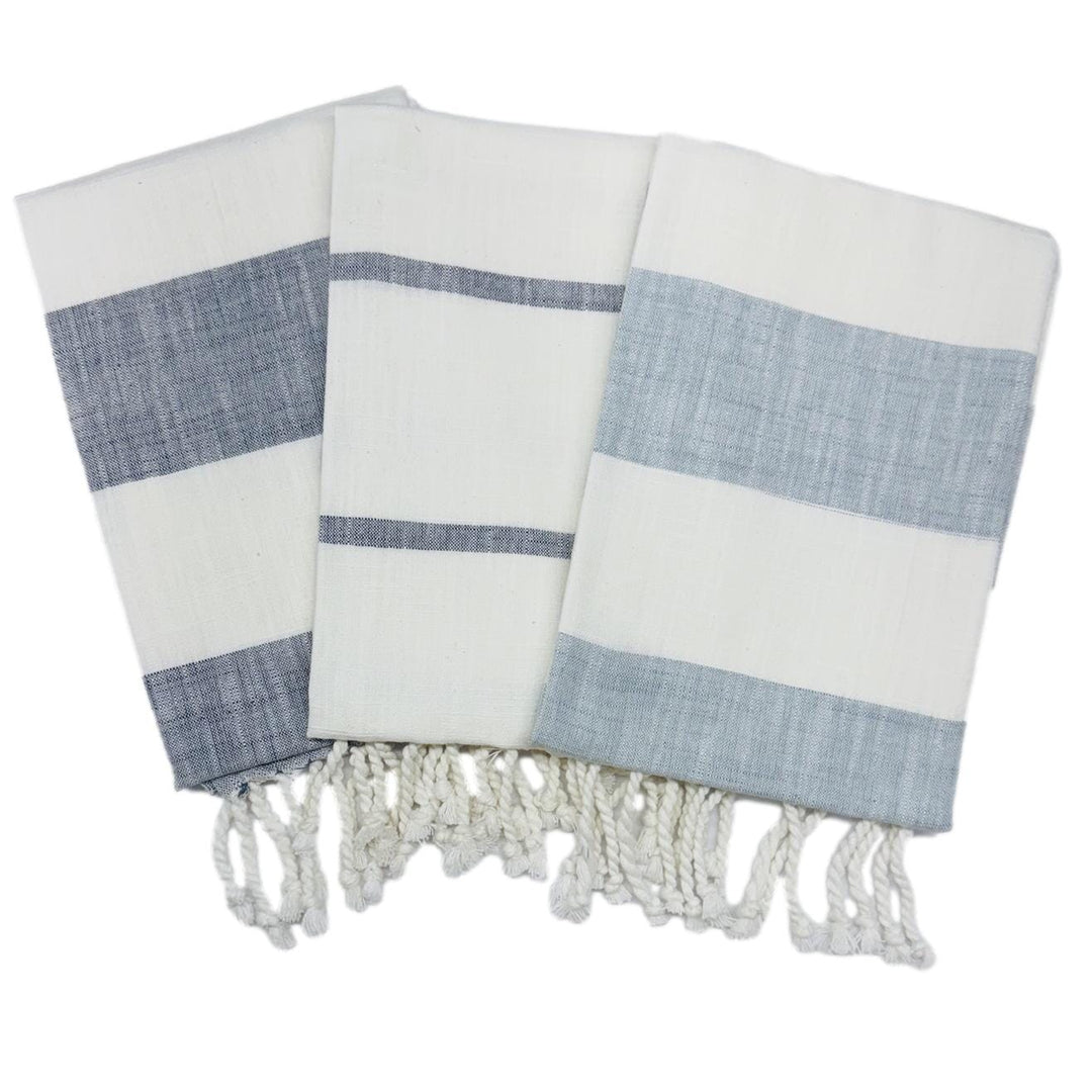Striped Tea Towels with Tassels Tea Towels Creative Co-Op - Bloomingville 