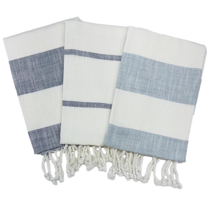 Striped Tea Towels with Tassels Tea Towels Creative Co-Op - Bloomingville 