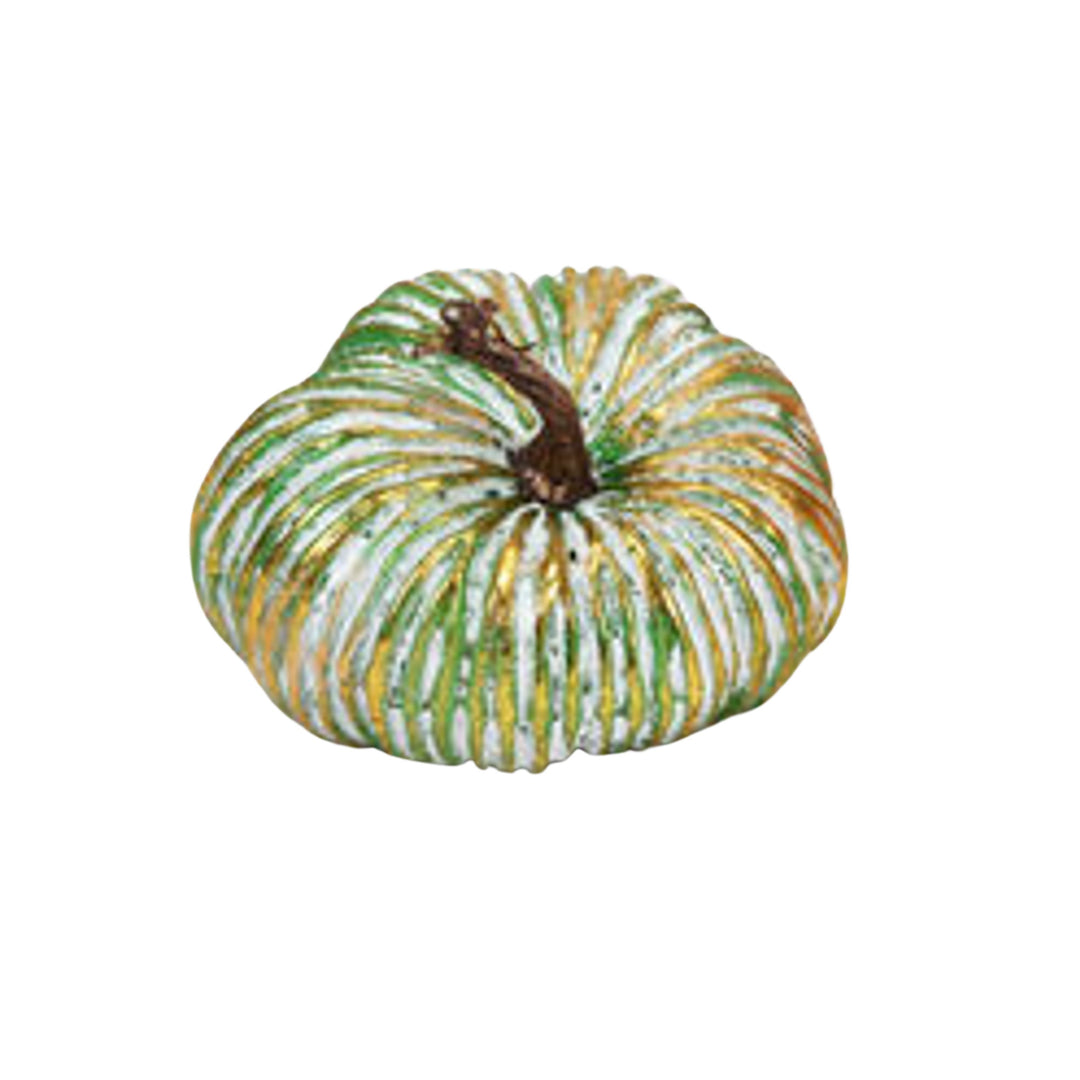 Styrofoam Gold Detailed Pumpkins Halloween Decor 180 Degrees 6.75" 