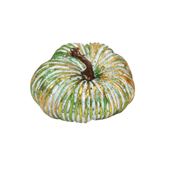 Styrofoam Gold Detailed Pumpkins Halloween Decor 180 Degrees 6.75" 